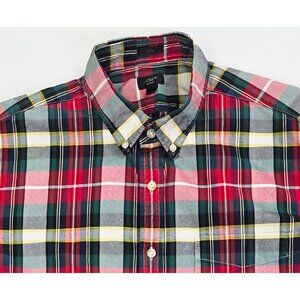 J. Crew Slim Oxford Size Large Mens Multi Check Button Down Long Sleeve Shirt
